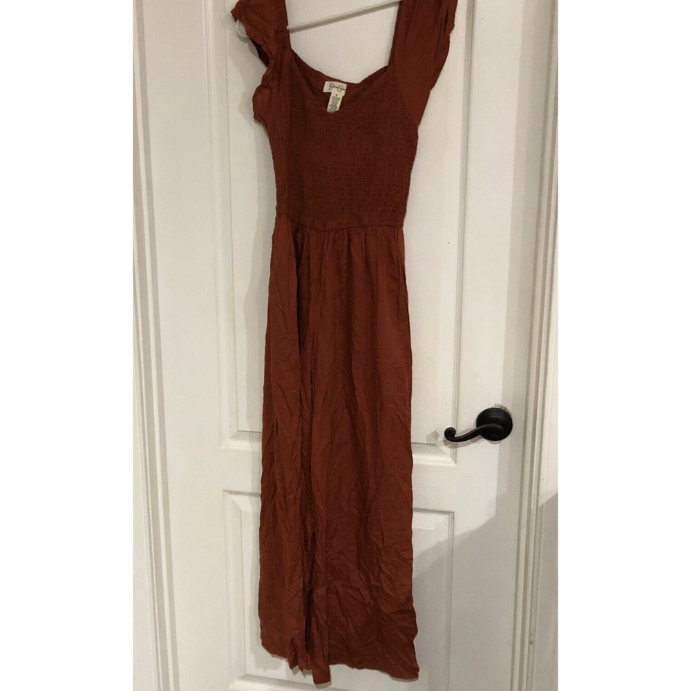 Jessica Simpson Women's Romper Puff Sleeve V-Neck Rust Size Small NWT